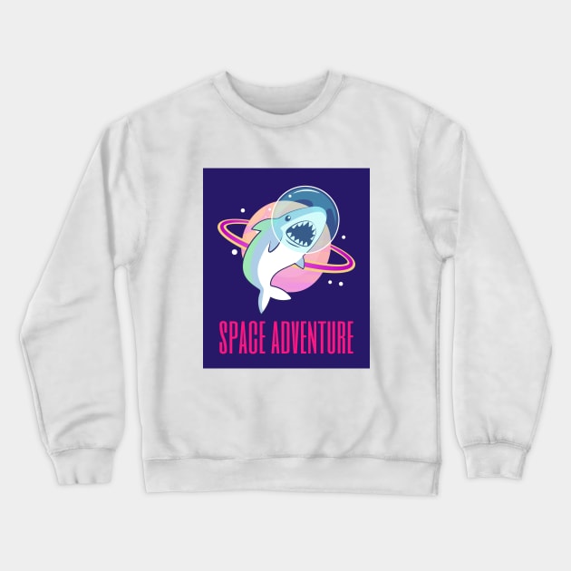 Space Adventure Shark Crewneck Sweatshirt by Katje